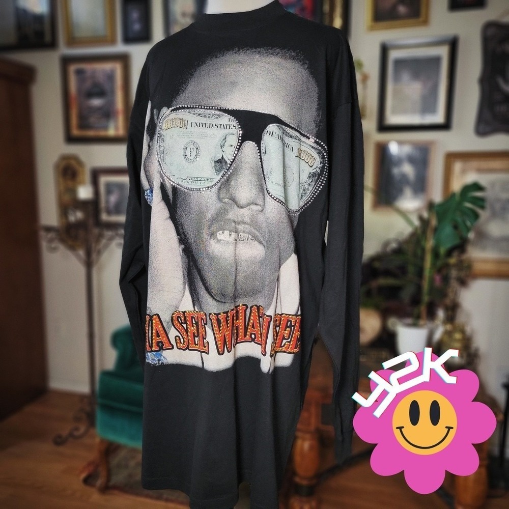 Master P Shirt Vintage Y2K No Limit Records Rap Tee Black Long Sleeve 2XL Tall
